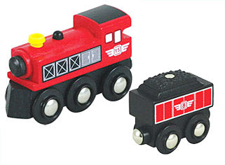 WT-WT2PK Red Steam Locomotive and Coal Tender