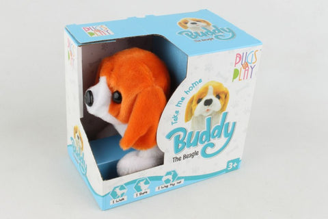 PAP03 Pugs at Play, Buddy the Beagle Plush Walking Dog.