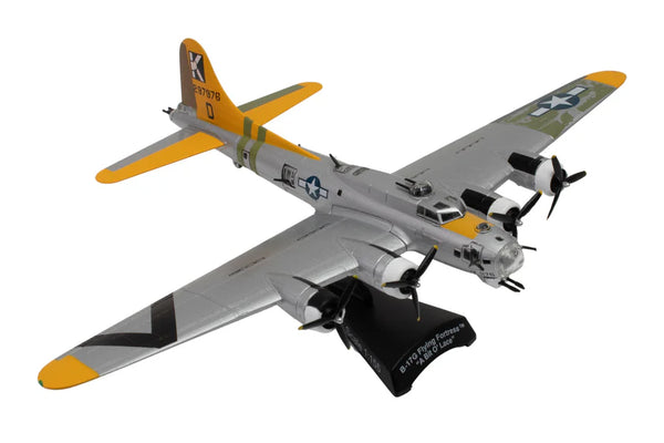 Model of a World War II bomber airplane on a white background
