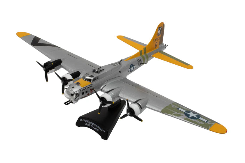 Model of a World War II bomber airplane on a white background