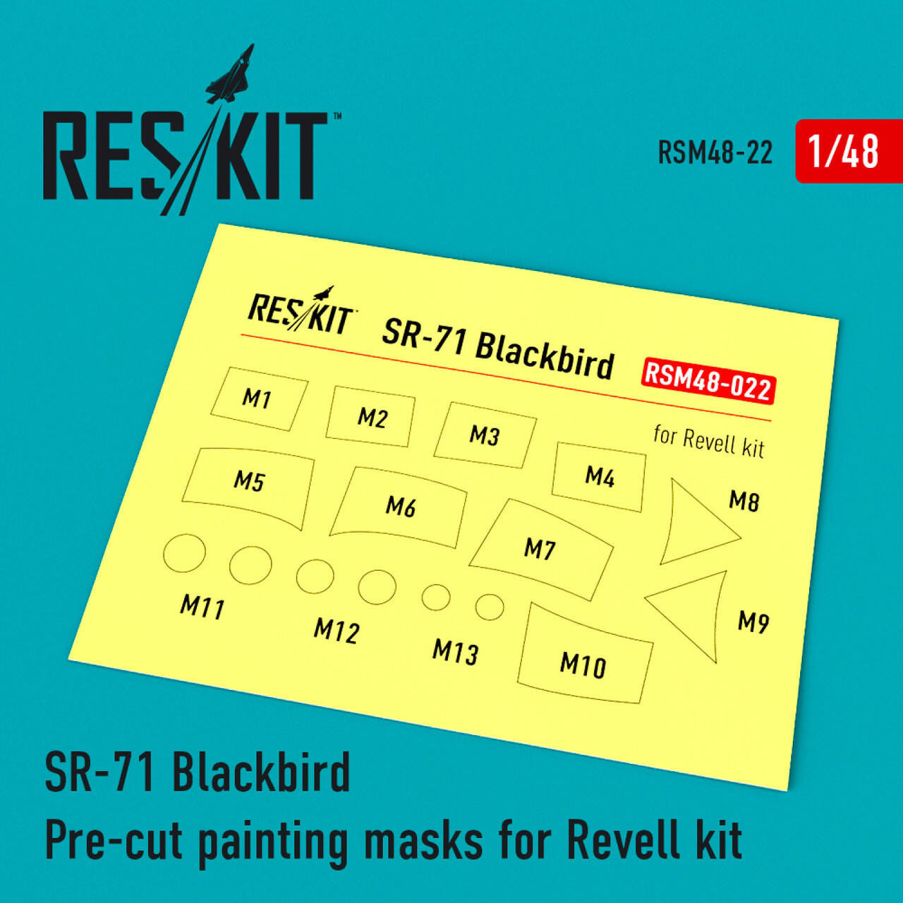 RSM48-0022 SR-71 Blackbird Pre-Cut painting masks for Revell Kit.