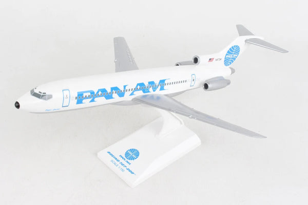 Model airplane with Pan Am branding on a white background