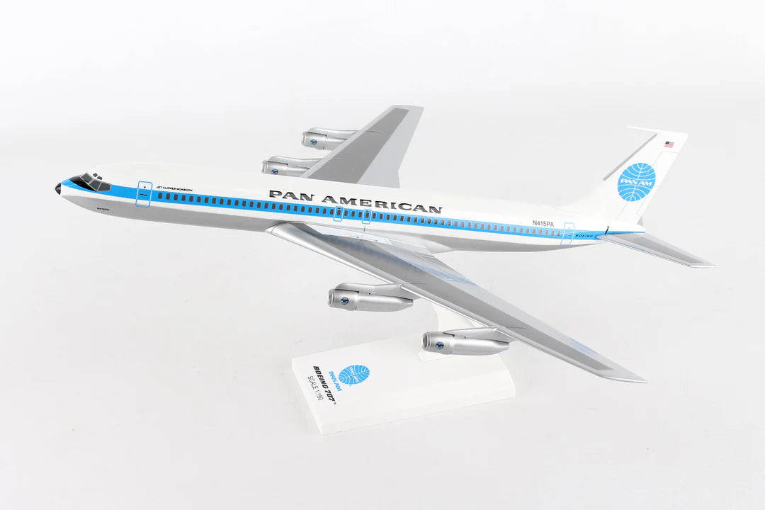 Model of an airplane with 'Pan American' branding on a white background