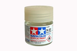 TAM81022 Tamiya Acrylic Paint Clear X-22. (23ml bottle)