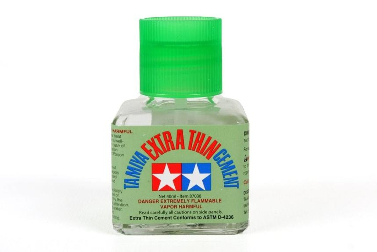 TAM87038 - Tamiya Extra Thin Cement (40mL Bottle) – Warbird Bunker ...